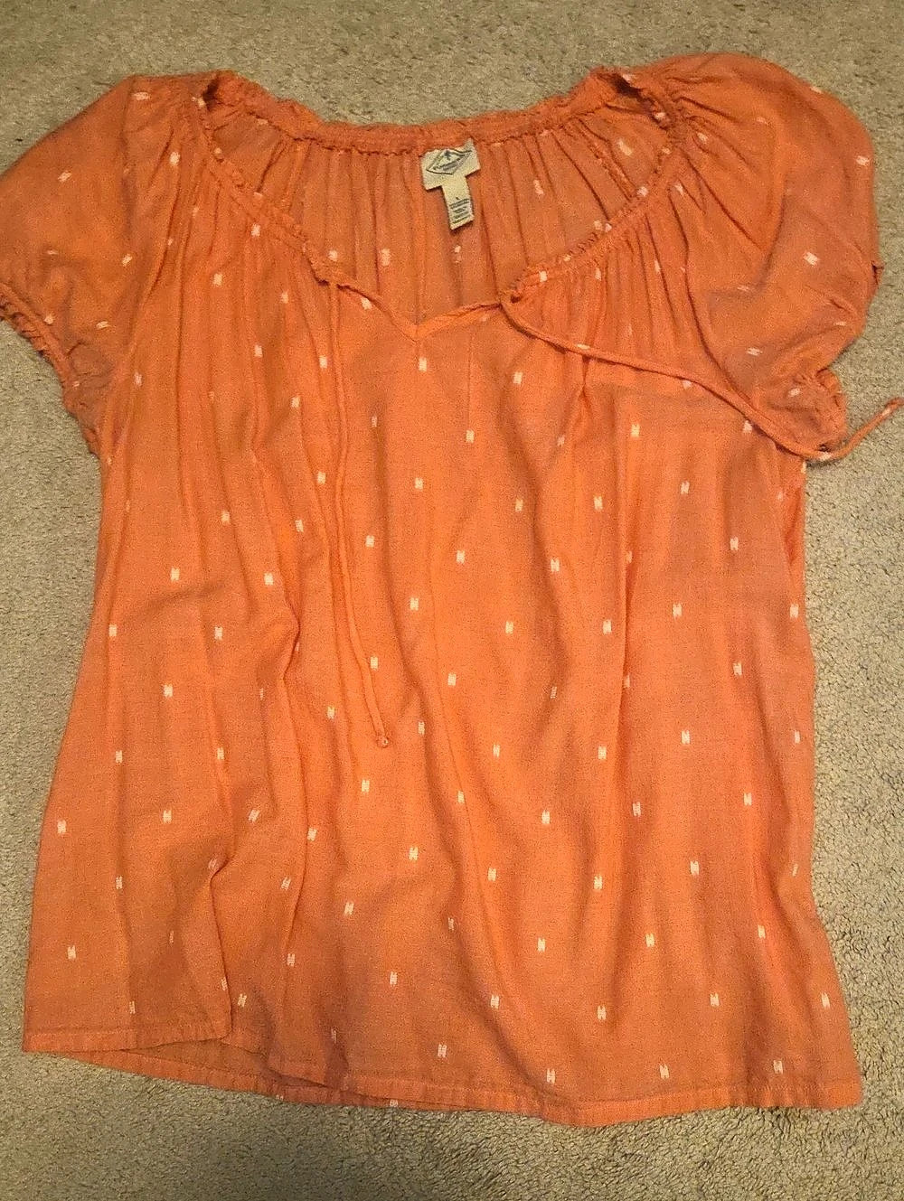 St. John's Bay Salmon Geometric Blouse L